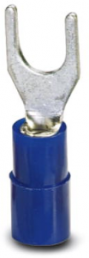 Isolierter Gabelkabelschuh, 1,5-2,5 mm², AWG 16 bis 14, M4, blau