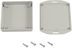 ABS Miniatur-Gehäuse, (L x B x H) 80 x 80 x 20 mm, lichtgrau (RAL 7035), IP54, 1551XFLGY