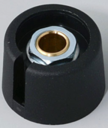 Drehknopf, 6.35 mm, Kunststoff, schwarz, Ø 23 mm, H 16 mm, A3023639