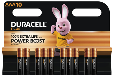 DURACELL PLUS POWER BOOST AAA10 Duracell Rundzellen, 9V-Blöcke