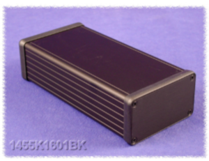 Aluminium-Druckguss Gehäuse, (L x B x H) 160 x 78 x 43 mm, schwarz (RAL 9005), IP54, 1455K1601BK