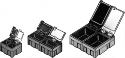 SMD-Box, rot/transparent, (L x B x T) 68 x 57 x 15 mm, N4-2-3-6-1 ROT/KL