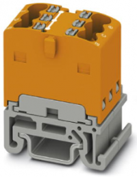 Verteilerblock, Push-in-Anschluss, 0,14-2,5 mm², 6-polig, 17.5 A, 6 kV, orange, 3002946