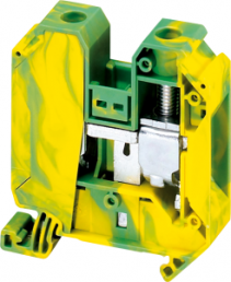 Erdungsklemme, 2-polig, 1,5-50 mm², Klemmstellen: 2, grün/gelb, Schraubanschluss, 125 A