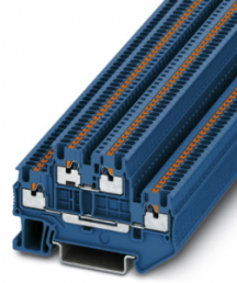 Doppelstockklemme, Push-in-Anschluss, 0,14-1,5 mm², 4-polig, 16 A, 6 kV, blau, 3208524