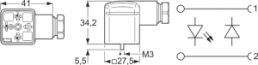 Ventilsteckverbinder, DIN FORM A, 2-polig + PE, 24 V, 0,25-1,5 mm², 934888011