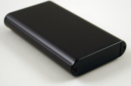 Aluminium Gehäuse, (L x B x H) 120 x 71 x 19 mm, schwarz (RAL 9005), IP54, 1455B1202BK