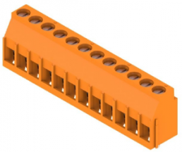 Leiterplattenklemme, 12-polig, RM 5 mm, 0,08-6,0 mm², 20 A, Zugbügel, orange, 1001800000