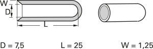 Isolierkappe, Innen Ø 7.5 mm, L 25 mm, schwarz, PVC, -35 bis 85 °C, DERAY-IOK 7,5X25/1,25 SW