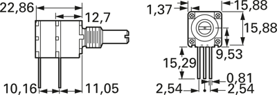 91A2A-B28-B10/B10L Bourns Electronics GmbH Potentiometers Image 2