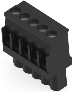 Leiterplattenklemme, 5-polig, RM 5 mm, 0,13-3,31 mm², 15 A, Schraubanschluss, schwarz, 2213934-5