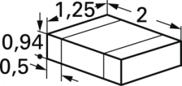 Keramik-Kondensator, 1 nF, 50 V (DC), ±5 %, SMD 0805, C0G, 08055A102JAT2A