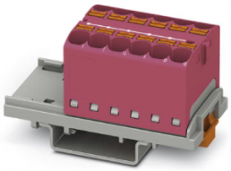 Verteilerblock, Push-in-Anschluss, 0,2-6,0 mm², 12-polig, 32 A, 6 kV, pink, 3273565