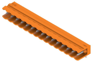 Stiftleiste, 15-polig, RM 5 mm, abgewinkelt, orange, 1571250000