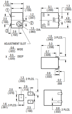 3214W-1-202G Bourns Electronics GmbH Trimmer Potentiometers Image 2