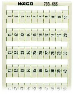 Markierungskarte für Klemmenleistenstecker, 793-666