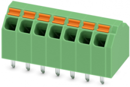 Leiterplattenklemme, 7-polig, RM 3.81 mm, 0,2-1,5 mm², 9 A, Federklemmanschluss, grün, 1743184