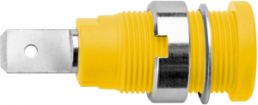 4 mm Buchse, Flachsteckanschluss, Einbau-Ø 12.2 mm, CAT III, gelb, SEB 6452 NI / GE