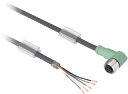 Sensor-Aktor Kabel, M12-Kabeldose, abgewinkelt auf offenes Ende, 5-polig, 10 m, PUR, schwarz, 4 A, XZCPB12P15L10