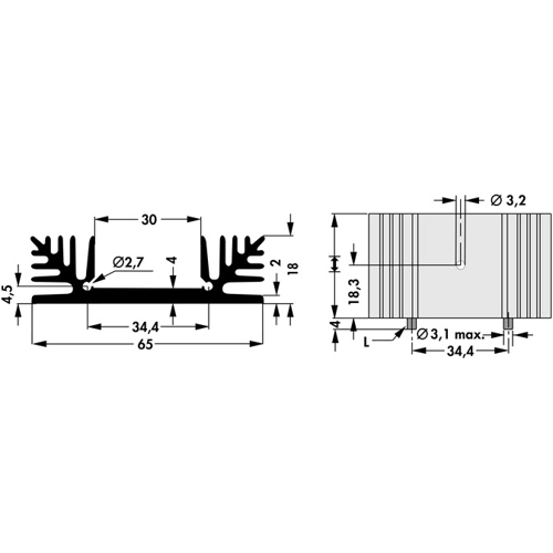 SK 185 25 STS TO 220 Fischer Elektronik Kühlkörper Bild 2