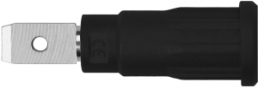 2 mm Buchse, Flachsteckanschluss, Einbau-Ø 8 mm, CAT II, schwarz, SEPB 8522 NI / SW