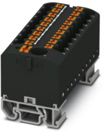 Verteilerblock, Push-in-Anschluss, 0,14-4,0 mm², 19-polig, 24 A, 8 kV, schwarz, 3274224