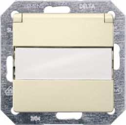 SCHUKO-Steckdose mit Klappdeckel/Schriftfeld, weiß, 16 A/250 V, Deutschland, IP20, 5UB1902