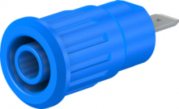 4 mm Buchse, Flachsteckanschluss, Einbau-Ø 12.2 mm, CAT III, blau, 49.7079-23