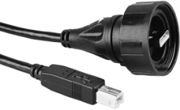 USB 2.0 Adapterleitung, USB Stecker Typ A auf USB Stecker Typ B, 2 m, schwarz