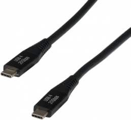 USB 4.0 Anschlusskabel, USB Stecker Typ C auf USB Stecker Typ C, 2 m, schwarz