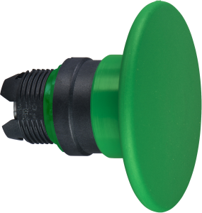 Drucktaster, tastend, Bund rund, grün, Frontring schwarz, Einbau-Ø 22 mm, ZB5AR3