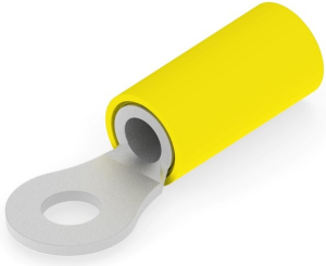 Isolierter Ringkabelschuh, 2,6-6,6 mm², AWG 12 bis 10, 4.34 mm, M4, gelb