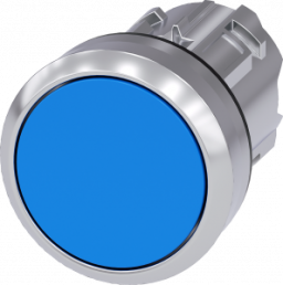 Drucktaster, unbeleuchtet, rastend, Bund rund, blau, Einbau-Ø 22.3 mm, 3SU1050-0AA50-0AA0