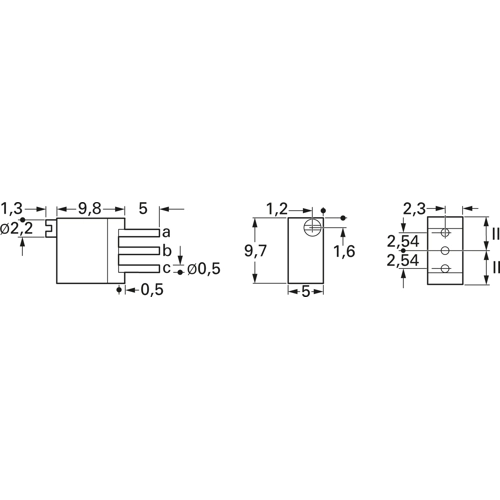 T93YA 1M0 10% Vishay Trimmpotentiometer Bild 2