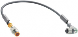 Sensor-Aktor Kabel, M12-Kabelstecker, gerade auf M12-Kabeldose, abgewinkelt, 4-polig, 25 m, PUR, schwarz, 4 A, 76875