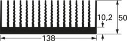 Strangkühlkörper, 150 x 138 x 50 mm, 1.35 bis 0.6 K/W, Schwarz eloxiert