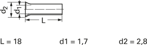Unisolierte Aderendhülse, 1,5 mm², 18 mm lang, DIN 46228/1, silber, 440418.47