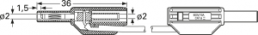 Messleitung mit (2 mm Stecker, gefedert, gerade) auf (2 mm Stecker, gefedert, gerade), 1 m, rot, PVC, 0,5 mm², CAT II