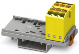 Verteilerblock, Push-in-Anschluss, 0,14-4,0 mm², 6-polig, 24 A, 8 kV, gelb, 3273006