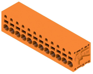 Leiterplattenklemme, 12-polig, RM 5.08 mm, 0,12-2,5 mm², 20 A, Federklemmanschluss, orange, 1331060000