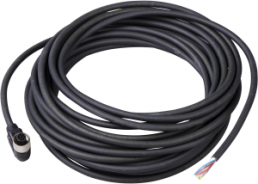 Sensor-Aktor Kabel, M12-Kabeldose, abgewinkelt auf offenes Ende, 8-polig, 10 m, PUR, schwarz, XZCP53P11L10