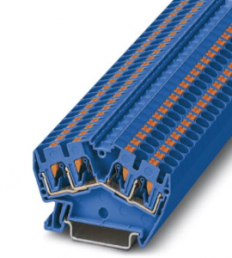 Durchgangsklemme, Push-in-Anschluss, 0,2-6,0 mm², 4-polig, 32 A, 8 kV, blau, 3213608