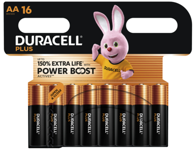 DURACELL PLUS POWER BOOST AA16 Duracell Rundzellen, 9V-Blöcke