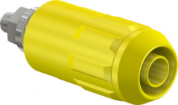 4 mm Buchse, Schraubanschluss, Einbau-Ø 12 mm, CAT II, gelb, 66.9684-24