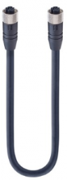 Sensor-Aktor Kabel, M12-Kabeldose, gerade auf M12-Kabeldose, gerade, 8-polig, 0.3 m, PUR, schwarz, 6 A, 934966101