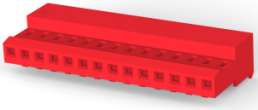 Buchsengehäuse, 14-polig, RM 2.54 mm, abgewinkelt, rot, 4-640440-4