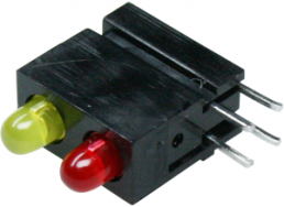 LED-Signalleuchte, rot/gelb, 30 mcd, RM 2.54 mm, LED Anzahl: 2