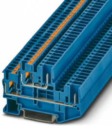 Doppelstockklemme, Push-in-Anschluss, 0,14-4,0 mm², 4-polig, 22 A, 6 kV, blau, 3210884