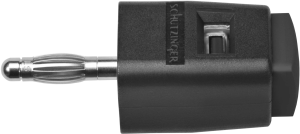 Schnell-Druckklemme, schwarz, 30 VAC/60 VDC, 16 A, 4 mm Stecker, vernickelt, SDK 502 / SW