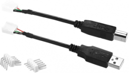 USB 2.0 Adapterleitung, USB Stecker Typ A auf Crimpsteckverbinder 5-polig, 1 m, schwarz